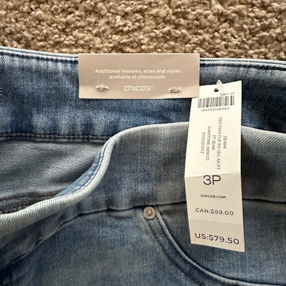 Chico’s cropped distressed jeans - Picture 2 of 2